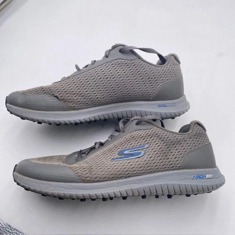Skechers GO GOLF Arch Fit Spikeless Shoes Mens 10 Grey Blue 214029 Athletic Golf